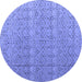 Round Machine Washable Abstract Blue Modern Rug, wshabs4918blu