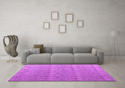 Machine Washable Abstract Purple Modern Area Rugs in a Living Room, wshabs4918pur