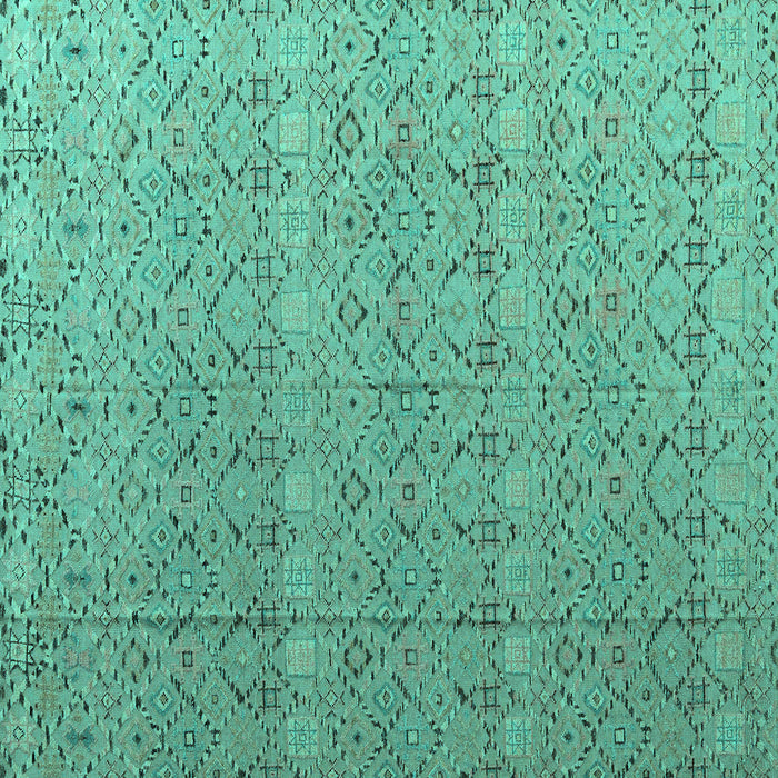 Square Abstract Turquoise Modern Rug, abs4918turq