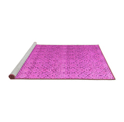Sideview of Machine Washable Abstract Pink Modern Rug, wshabs4918pnk