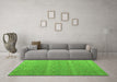 Machine Washable Abstract Green Modern Area Rugs in a Living Room,, wshabs4918grn