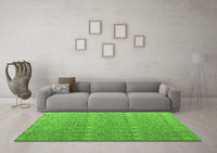 Machine Washable Abstract Green Modern Rug, wshabs4918grn