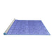 Sideview of Machine Washable Abstract Blue Modern Rug, wshabs4918blu