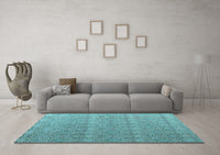 Machine Washable Abstract Light Blue Modern Rug, wshabs4918lblu