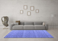 Machine Washable Abstract Blue Modern Rug, wshabs4918blu