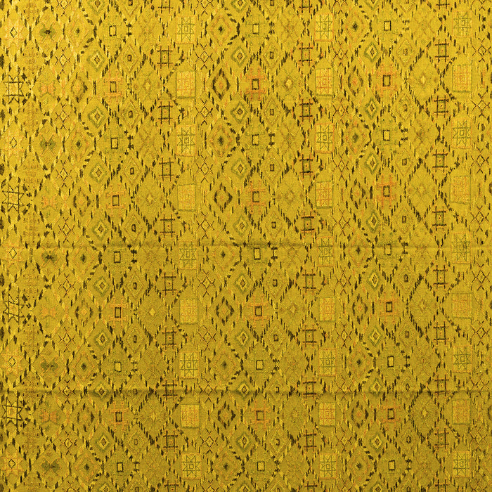 Square Machine Washable Abstract Yellow Modern Rug, wshabs4918yw