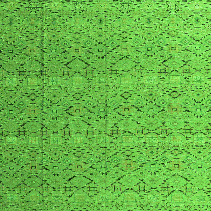 Square Machine Washable Abstract Green Modern Area Rugs, wshabs4918grn