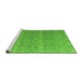 Sideview of Machine Washable Abstract Green Modern Area Rugs, wshabs4918grn