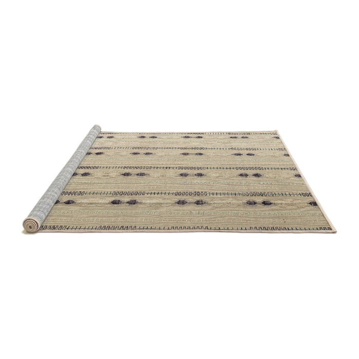 Sideview of Machine Washable Abstract Camel Brown Rug, wshabs4919