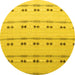 Round Abstract Yellow Modern Rug, abs4919yw