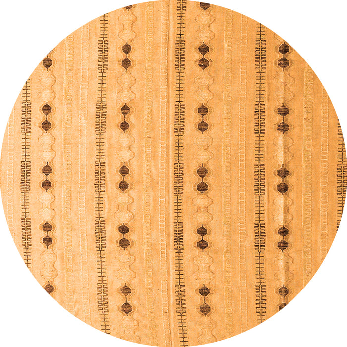 Round Machine Washable Abstract Orange Modern Area Rugs, wshabs4919org