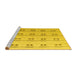 Sideview of Machine Washable Abstract Yellow Modern Rug, wshabs4919yw