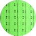 Round Abstract Green Modern Rug, abs4919grn