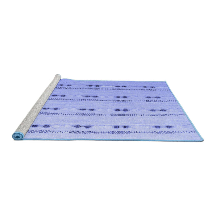 Sideview of Machine Washable Abstract Blue Modern Rug, wshabs4919blu