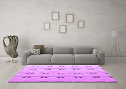 Machine Washable Abstract Purple Modern Area Rugs in a Living Room, wshabs4919pur