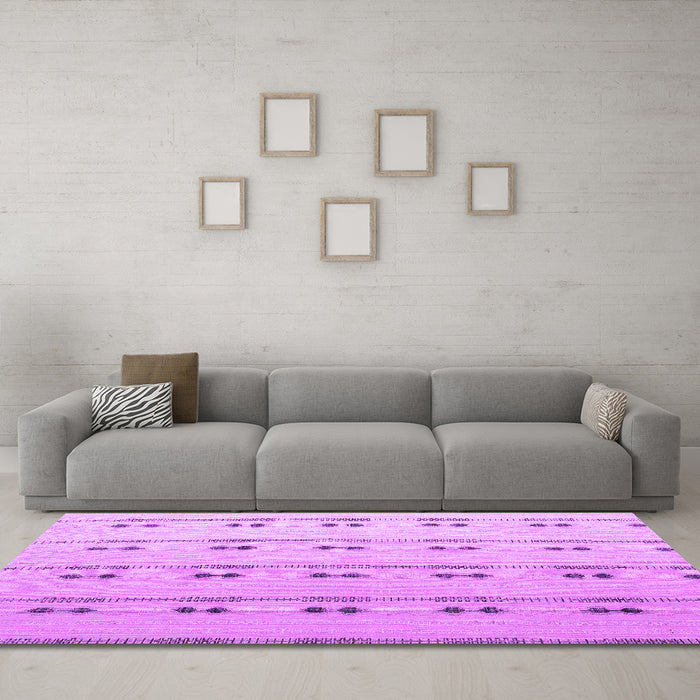 Machine Washable Abstract Purple Modern Area Rugs in a Living Room, wshabs4919pur