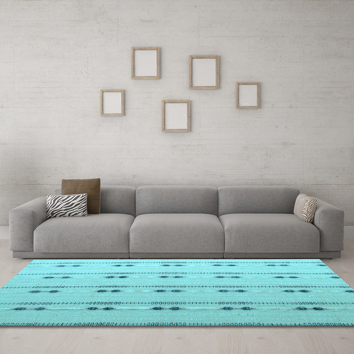 Machine Washable Abstract Light Blue Modern Rug in a Living Room, wshabs4919lblu