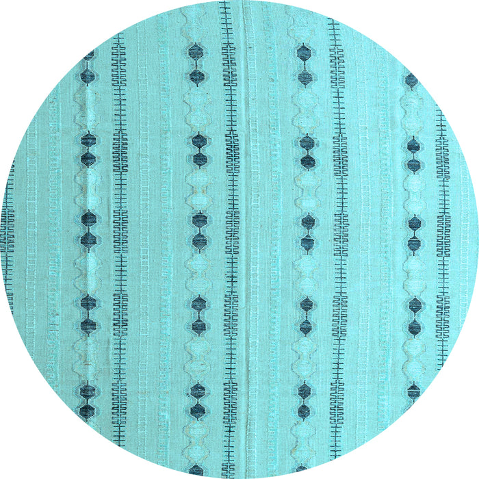Round Abstract Light Blue Modern Rug, abs4919lblu