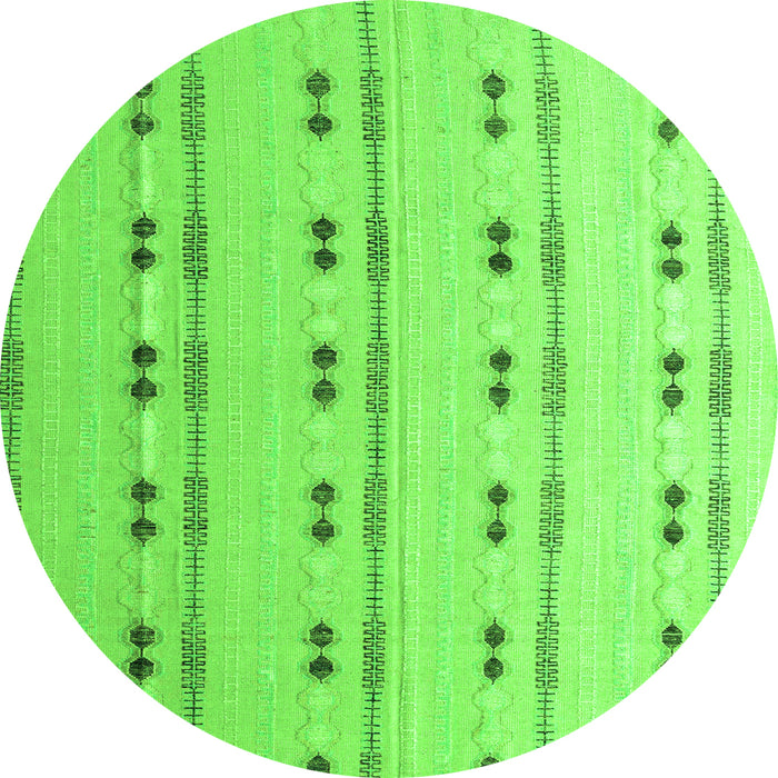 Round Machine Washable Abstract Green Modern Area Rugs, wshabs4919grn