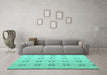 Machine Washable Abstract Turquoise Modern Area Rugs in a Living Room,, wshabs4919turq