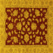 Square Machine Washable Oriental Yellow Traditional Rug, wshabs491yw