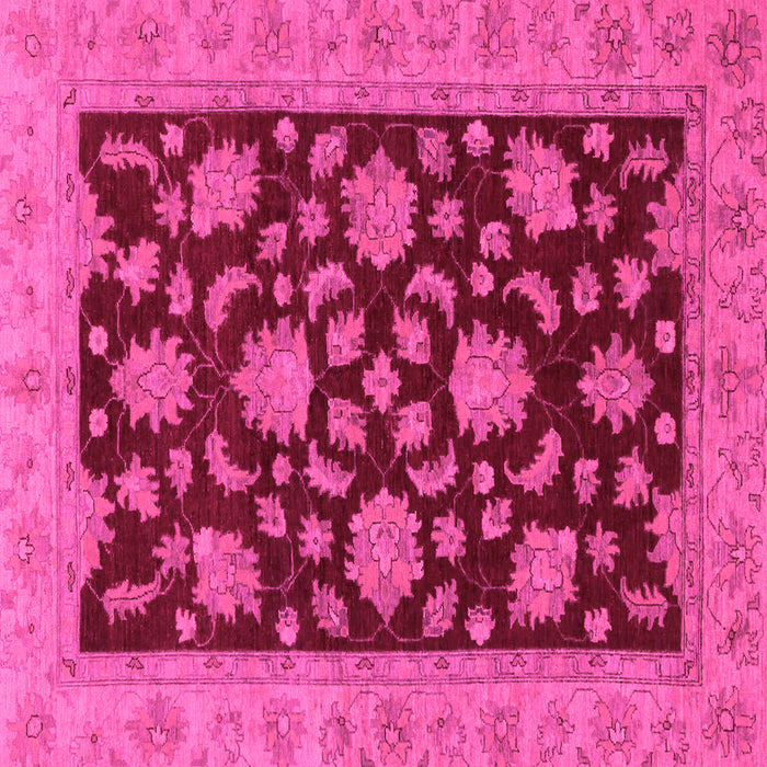 Square Oriental Pink Traditional Rug, abs491pnk