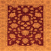 Square Machine Washable Oriental Orange Traditional Area Rugs, wshabs491org