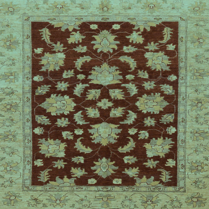 Square Oriental Light Blue Traditional Rug, abs491lblu