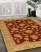 Abstract Dark Orange Oriental Rug in Family Room, abs491