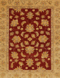 Machine Washable Abstract Dark Orange Rug, wshabs491