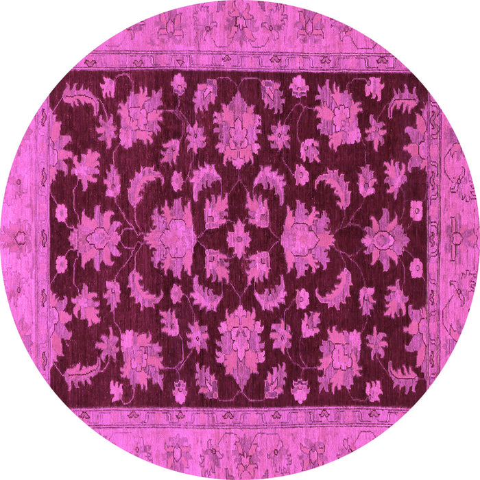 Round Oriental Purple Traditional Rug, abs491pur