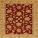 Square Abstract Dark Orange Oriental Rug, abs491