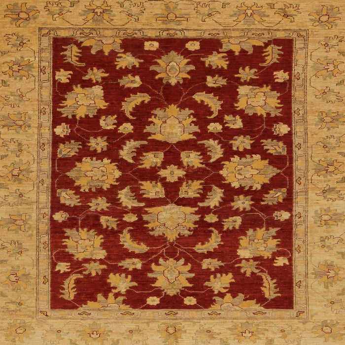 Square Machine Washable Abstract Dark Orange Rug, wshabs491