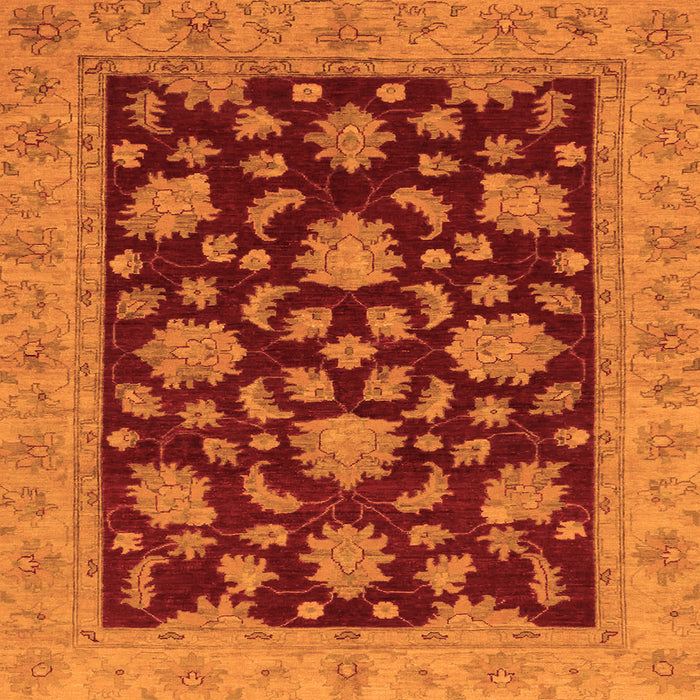 Square Oriental Orange Traditional Rug, abs491org