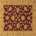 Square Machine Washable Oriental Brown Traditional Rug, wshabs491brn