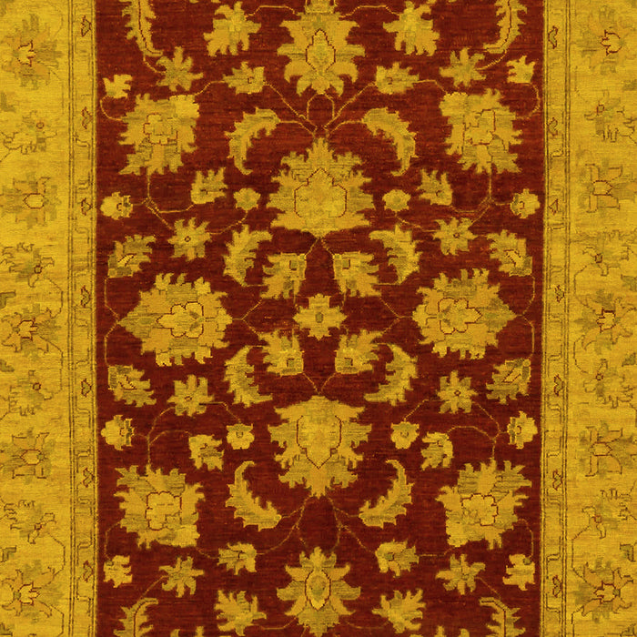 Machine Washable Oriental Yellow Traditional Rug, wshabs491yw