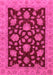 Machine Washable Oriental Pink Traditional Rug, wshabs491pnk