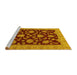 Sideview of Machine Washable Oriental Yellow Traditional Rug, wshabs491yw