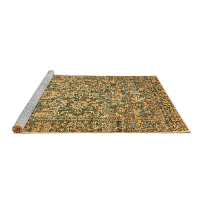 Sideview of Machine Washable Abstract Gold Rug, wshabs492