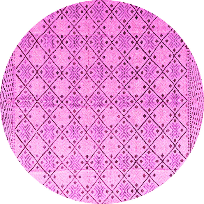 Round Abstract Pink Modern Rug, abs4920pnk