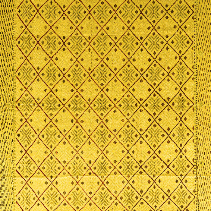 Square Machine Washable Abstract Yellow Modern Rug, wshabs4920yw