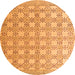 Round Abstract Orange Modern Rug, abs4920org