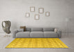 Machine Washable Abstract Yellow Modern Rug in a Living Room, wshabs4920yw