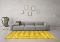 Machine Washable Abstract Yellow Modern Rug, wshabs4920yw