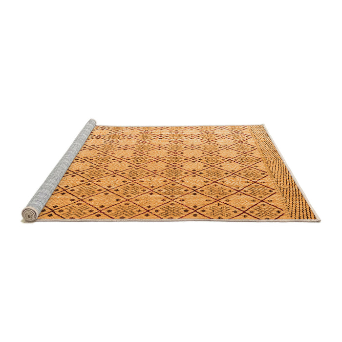 Sideview of Machine Washable Abstract Orange Modern Area Rugs, wshabs4920org