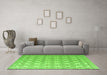 Machine Washable Abstract Green Modern Area Rugs in a Living Room,, wshabs4920grn