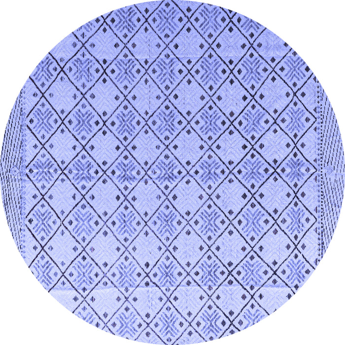Round Abstract Blue Modern Rug, abs4920blu
