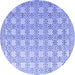 Round Abstract Blue Modern Rug, abs4920blu