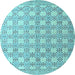 Round Machine Washable Abstract Light Blue Modern Rug, wshabs4920lblu