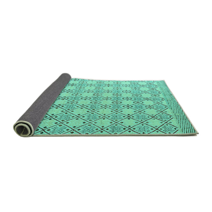 Sideview of Abstract Turquoise Modern Rug, abs4920turq